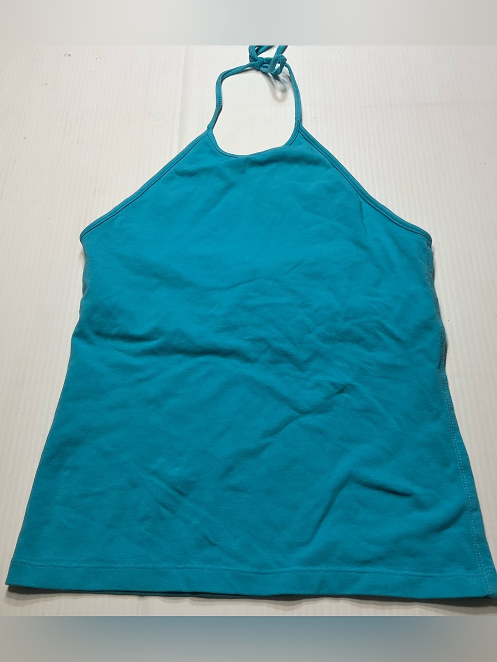 Gap Stretch Halter Top Aqua Shelf Bra Women Sz S Y2K